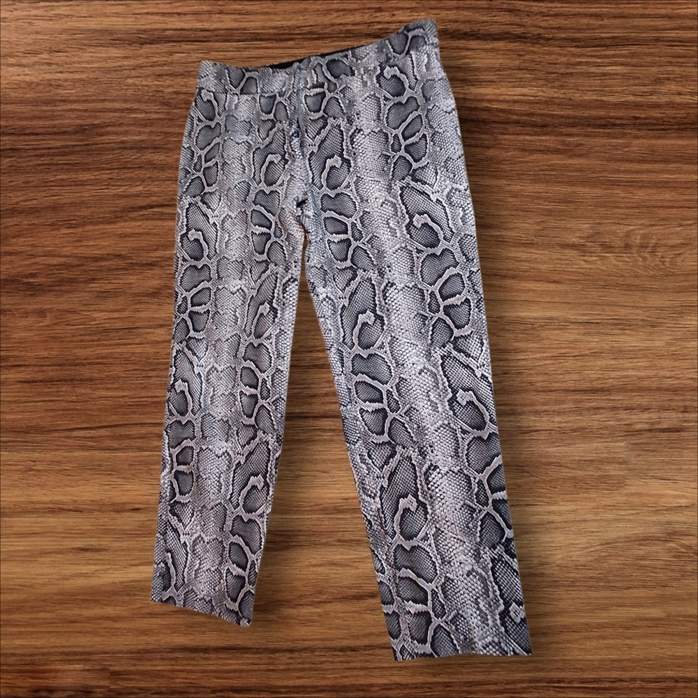 Michael Kors Snakeskin Print Cotton Stretchy Ankle Pants Women Size 16